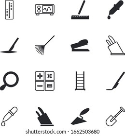 Symbol für die Vektorillustration des Instruments wie: Suche, modern, Schaufel, Zentimeter, Zuhause, berechnen, Taschenrechner, Zeichnen, Winkel, Objektiv, einfach, Millimeter, Zoom, Lupe, Cartoon, Heap, Form, Schreibtisch