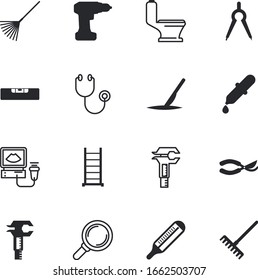 instrument vector icon set such as: test, hot, technical, fahrenheit, icons, sterilized, step, school, celsius, eyedropper, drafting, renovation, operate, meteorology, fluid, focus, position, dropper