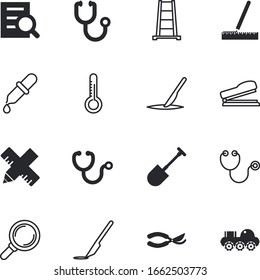 instrument vector icon set such as: pipette, staircase, desk, dark, agricultural, freeze, paperwork, success, thermometer, planting, 3d, marketing, degree, cold, instruments, meter, planet, clipper