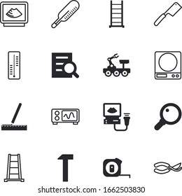 conjunto de iconos vectoriales de instrumentos como: curva, ruleta, martillo, naturaleza, cuidado, dieta, dibujo, profesional, reglas, estación, simple, monitor, triángulo, lanzamiento, cosmos, longitud, peso, luz, garra