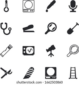 conjunto de iconos vectoriales de instrumentos como: onda, congelación, escritorio, tubo, heap, meteorología, cielo, industria, médico, planetario, simple, oscilación, ingeniería, línea, diagnóstico, electricidad, vidrio espía, suelo