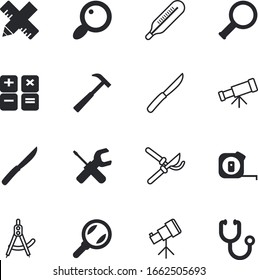 instrument vector icon set such as: tree, weather, screwdriver, tape, engineer, frame, healthy, shape, meteo, head, industrial, farm, hardware, store, carpenter, laboratory, clipper, project, options