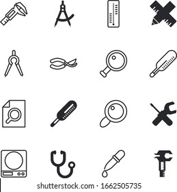 Symbol für die Vektorillustration des Instruments wie: Grad, Blut, Experimente, Sound, leer, Tor, mechanisch, Pruner, Puls, Scheren, Speicher, Plastik, Marketing, Protraktor, Trim, Kilogramm, Krankenhaus, Metall