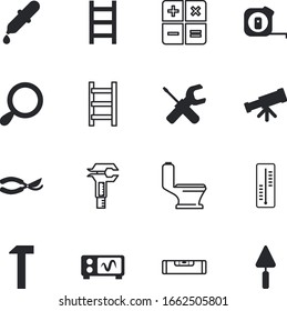 instrument vector icon set such as: freeze, chemical, audio, knife, steel, discover, rubber, art, size, sharp, store, gardener, calculator, garden, claw, interview, stars, speech, simple, nature
