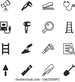 conjunto de iconos vectoriales de instrumentos como: cristales, observen, examinen, cuchara, papeleo, material básico, interno, azul, escolar, clínico, paciente, constructor, pulso, frío, clip, sonografía, edificio, hospital