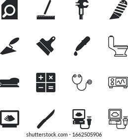 instrument vector icon set such as: monitor, eyedropper, financial, breakfast, staple, analysis, fork, droplet, chef, shape, cardiology, accounting, economy, eat, lab, drop, penknife, stainless