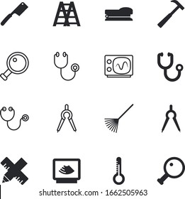 instrument vector icon set such as: utensil, fork, join, accessory, breakfast, meal, stapler, head, success, wooden, soil, cooking, supply, transparent, freeze, food, thermometer, outdoor, monitor