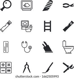 instrument vector icon set such as: record, calculation, calculate, restaurant, stairway, meteorology, surgery, financial, interview, media, musical, industry, sick, builder, dinner, finance