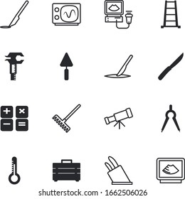 instrument vector icon set such as: fahrenheit, goal, climate, lens, pencil, calculation, space, structure, freeze, summer, ladder, project, art, engineer, search, autumn, architect, toolkit, weather