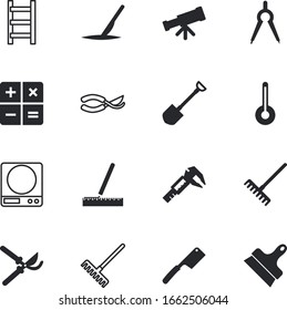 instrument vector icon set such as: weigh, fork, metallic, optical, discover, meal, checked, putty, infographic, finance, weather, engineer, scope, medicine, trammel, triangle, healthy, rulers