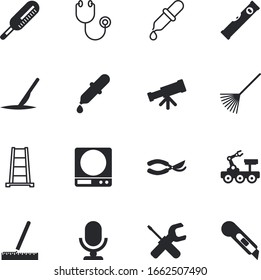 instrument vector icon set such as: outdoor, electronic, water, millimeter, plastic, serious, robot, discover, angle, look, razor, mechanical, karaoke, vehicle, vocal, celsius, modern, staircase