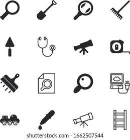 Symbol für die Vektorillustration des Instruments wie: Entfernung, Roulette, Stock, Ultraschall, Garten, Graben, Falten, Dekoration, Antenne, Anpflanzung, Spade, Gummi, Satellit, Meter, Rover, Bildgebung, Instrumente