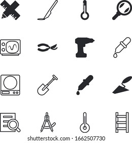 instrument vector icon set such as: shape, education, portable, serious, empty, frequency, kitchen, triangular, centimeter, look, wooden, monitor, freeze, medic, degree, view, accessory, hardware
