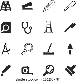 instrument vector icon set such as: join, doctor, care, pulse, puncher, stethoscope, science, line, hot, protractor, supply, thermometer, season, blueprint, secretary, number, staple, architect
