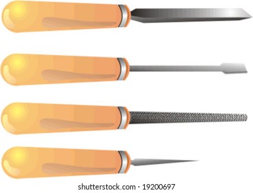 instrument with wooden handle