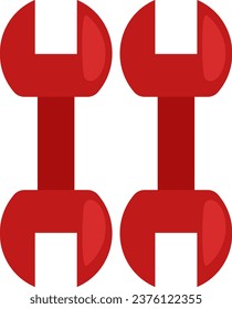 Instrument wrench, illustration or icon, vector on white background.