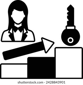 instrumentality for outcomes vector color icon design, self improvement at workplace Symbol, business motivation Sign, goal-directed behavior illustration, performance attainment concept