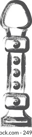 Instrument-related brush-drawn single item illustration recorder