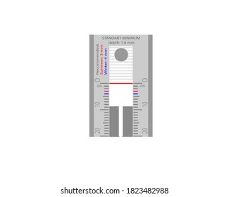 Instruments for measuring tire tread depth. Vector illustration on a white background