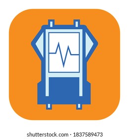 Instruments monitoring vector with orange background rounded