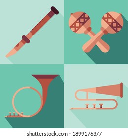 instruments symbol collection design, Music sound melody and song theme Vector illustration