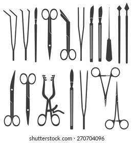 instruments and tools for surgery and surgical procedures in hospital eps10