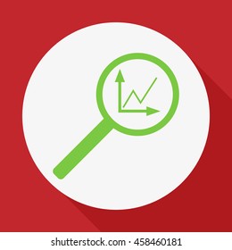 
Instumenty chart with magnifier. Vector icon.