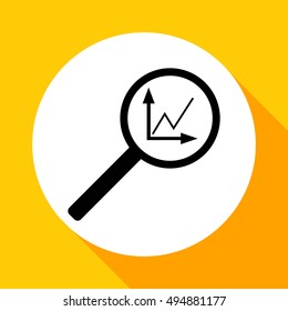 
Instumenty chart with magnifier. Vector icon.
