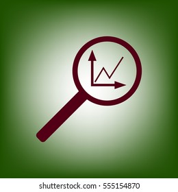 
Instumenty chart with magnifier. Vector icon.