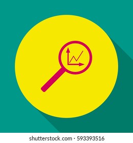 
Instumenty chart with magnifier. Vector icon.