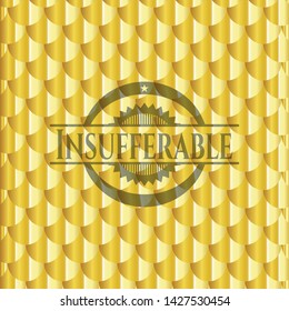 Insufferable gold emblem. Scales pattern. Vector Illustration. Detailed.
