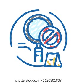 prova insuficiente crime ícone doodle esboço vetor. prova insuficiente crime sinal. ilustração símbolo isolado