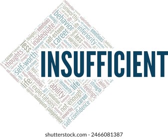 Insufficient word cloud conceptual design isolated on white background.