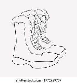 Elemento de línea de icono de botas aisladas. Ilustración vectorial de la línea de icono de botas aisladas aisladas en fondo limpio para el diseño del logotipo de la aplicación móvil web.