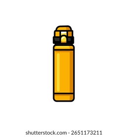 Insulated bottle stores liquid on white backdrop simple drawing