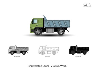 Insulated colored truck. Dump truck