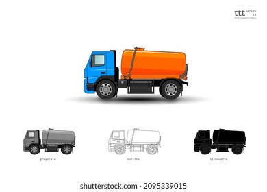 Insulated colored truck. A vacuum truck for pneumatically suck liquids, sludges, slurries and transport of liquid material.