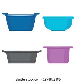 Insulated container for washing and cleaning, color vector illustration in the flat style