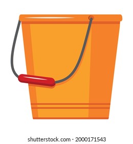 Insulated container for washing and cleaning, color vector illustration in the flat style