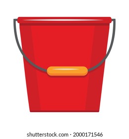 Insulated container for washing and cleaning, color vector illustration in the flat style