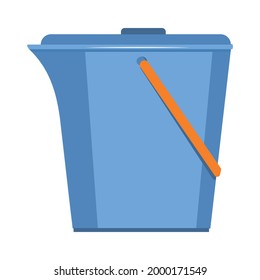 Insulated container for washing and cleaning, color vector illustration in the flat style