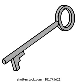 insulated door key, vector illustration