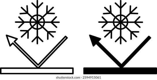 Insulated Fabric Icons. Black and White Vector Illustrations. Thermal Insulation. Fabric Manufacturing, Textile. Material Characteristics Concept