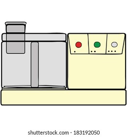 insulated food processor kitchen appliance, vector illustration