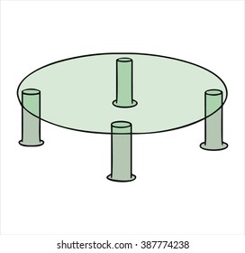 Insulated glass table, cartoon vector