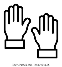 Insulated Gloves Vector Line Icon Design For Personal And Commercial Use