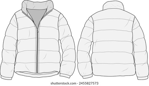 Insulated Jacket Vector Technical Illustration