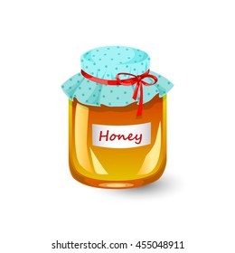 Insulated pot with honey, vector illustration