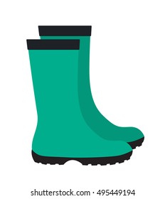 Insulated Rubber Boots Icon Vector Illustration EPS10