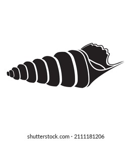 Insulated seashell. Vector illustration, black icon